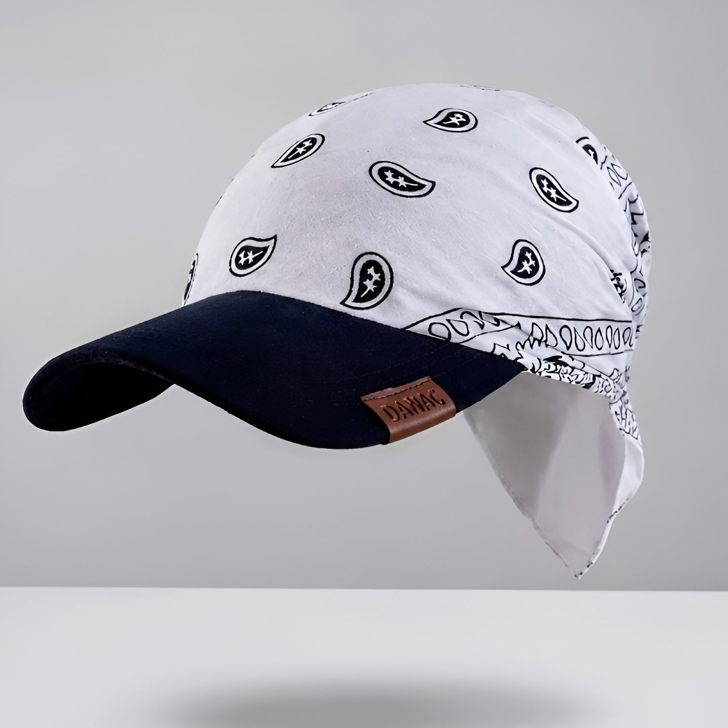 Danac Bandana Cap for Men - White & Black Combo | Cotton Streetwear