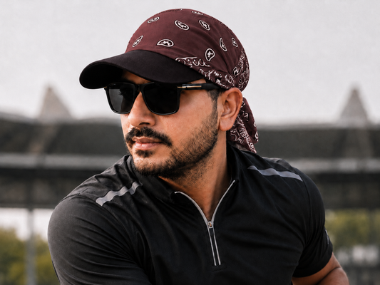 Danac Bandana Cap for Men - Brown & Black Combo | Cotton Streetwear