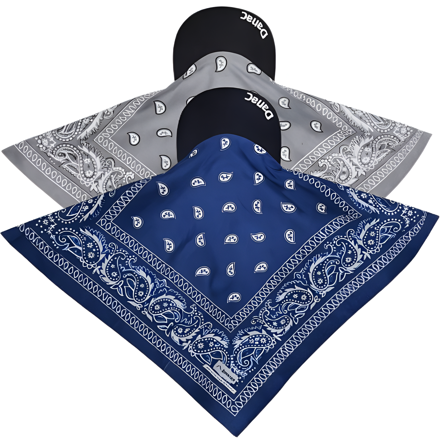 Danac Bandana Cap for Men - Blue & Grey Combo | Cotton Headwear