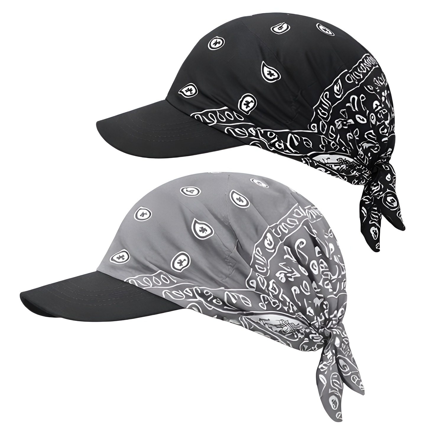 Danac Bandana Cap for Men - Grey & Black Combo | Cotton Headwear
