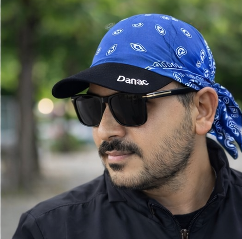 Danac Bandana Cap for Men - Blue & Grey Combo | Cotton Headwear