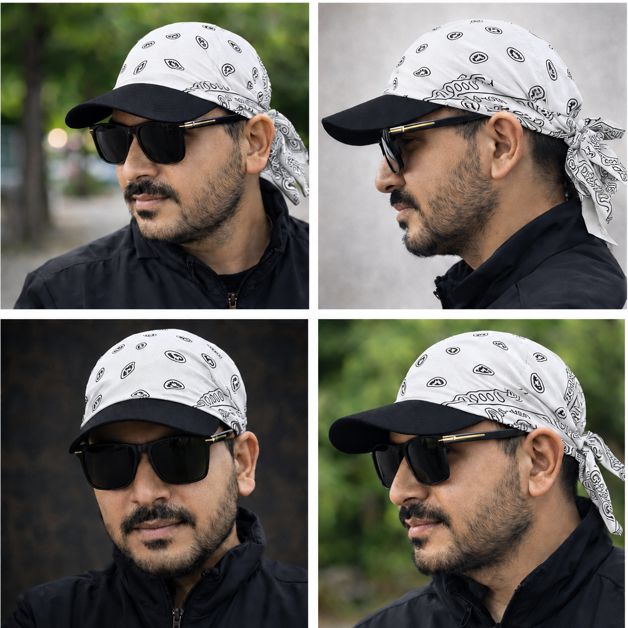 Danac Premium Cotton Bandana Cap - White