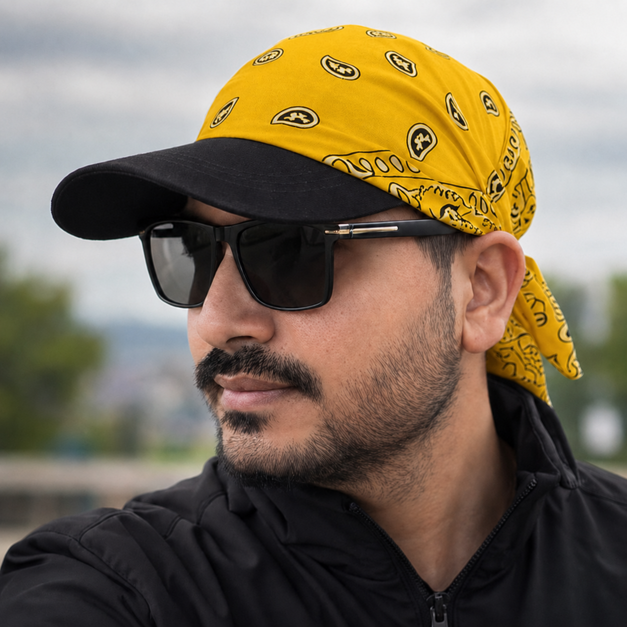 Danac Premium Cotton Bandana Cap - Bumblebee Yellow
