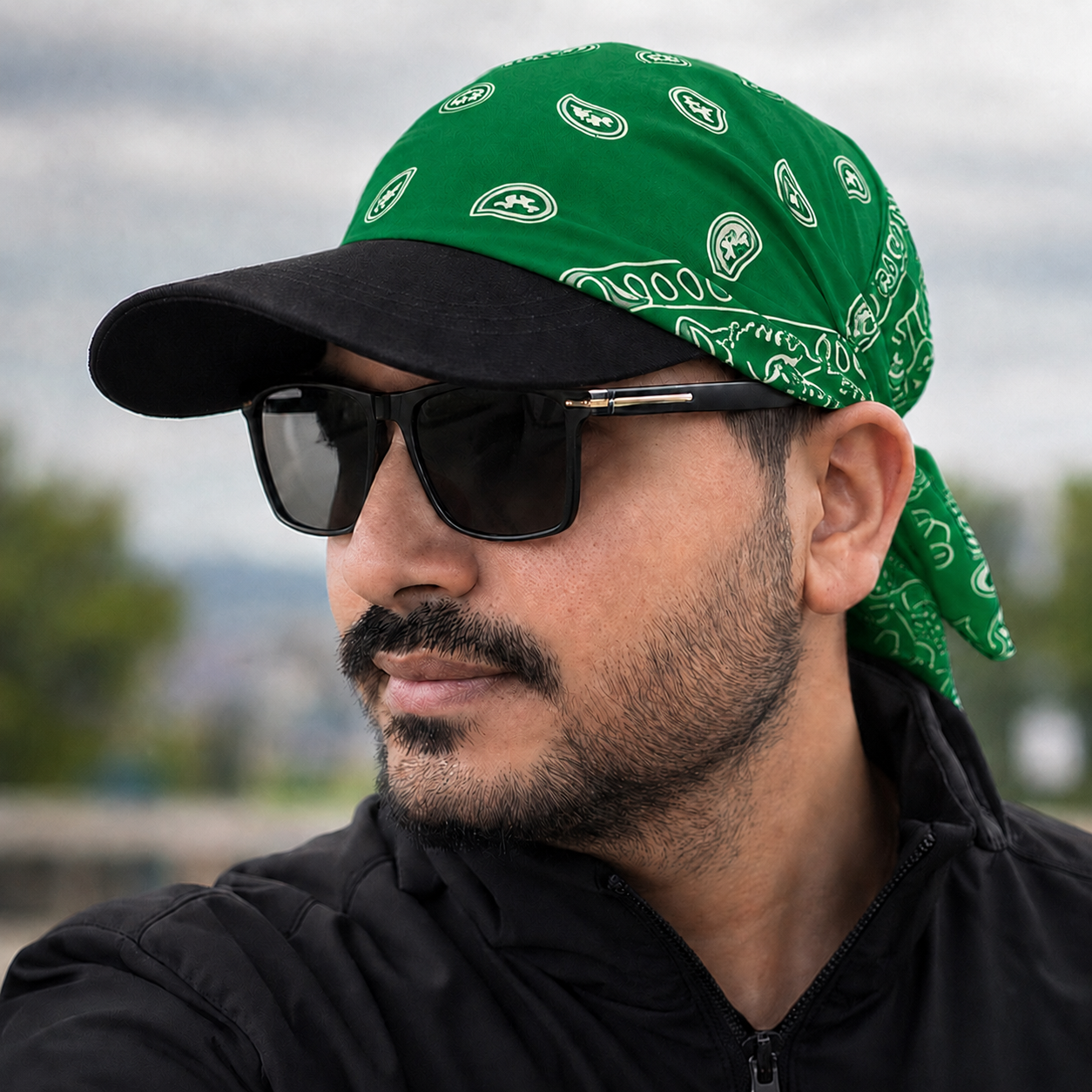Danac Premium Cotton Bandana Cap - Mentis green