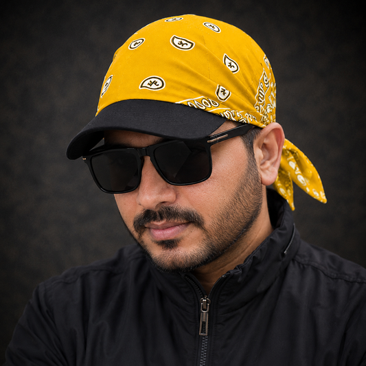 Danac Premium Cotton Bandana Cap - Bumblebee Yellow
