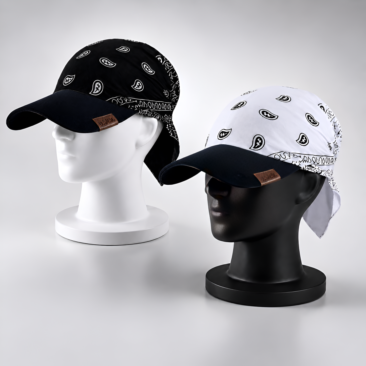 Danac Bandana Cap for Men - White & Black Combo | Cotton Streetwear