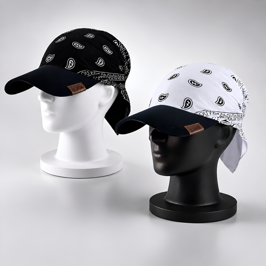 Danac Bandana Cap for Men - White & Black Combo | Cotton Streetwear