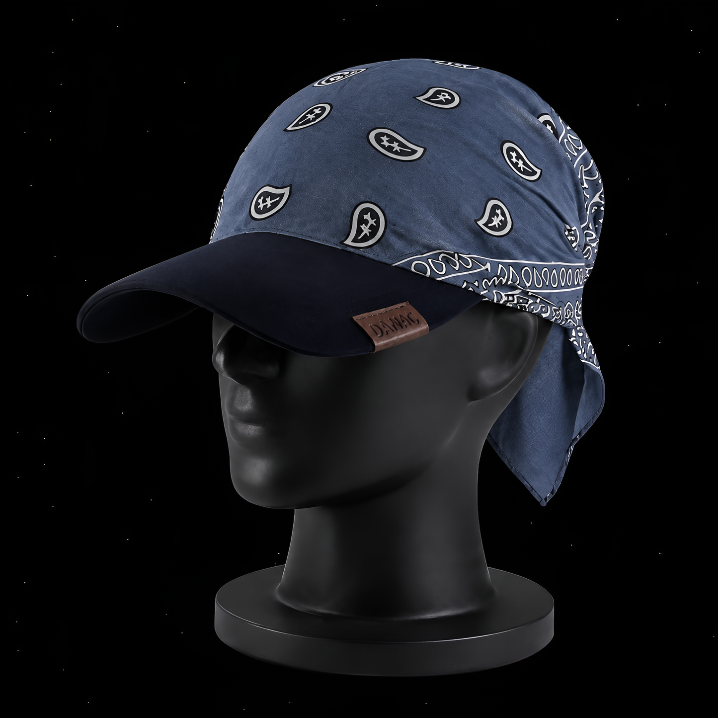 Danac Bandana Cap for Men - Bluish Grey & Black Combo | Cotton Streetwear