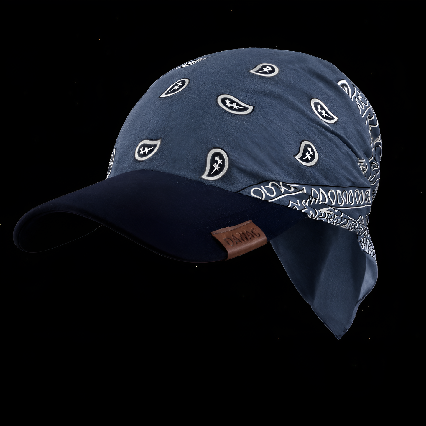 Danac Bandana Cap for Men - Bluish Grey & Black Combo | Cotton Streetwear