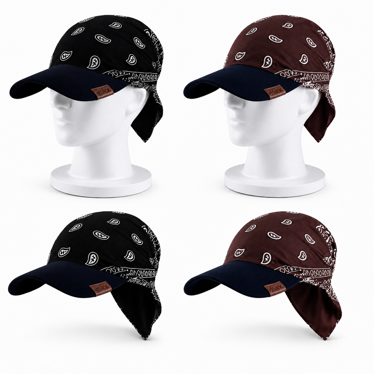 Danac Bandana Cap for Men - Brown & Black Combo | Cotton Streetwear