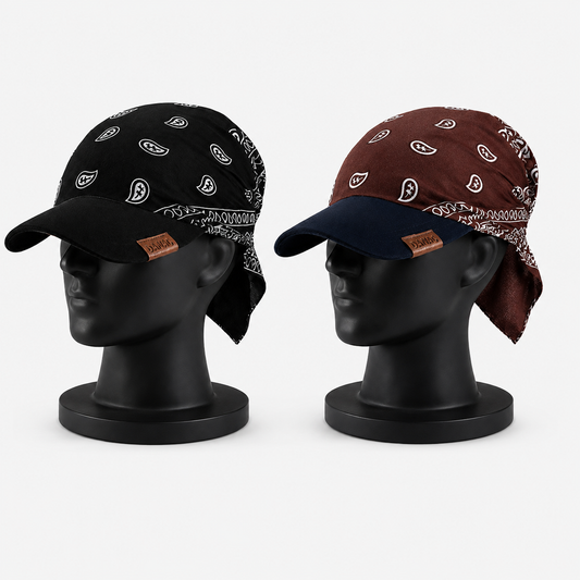 Danac Bandana Cap for Men - Brown & Black Combo | Cotton Streetwear