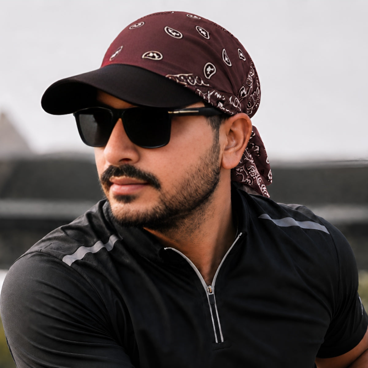 Danac Premium Cotton Bandana Cap for Men - chocolate brown
