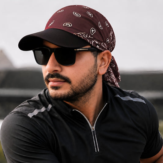 Danac Premium Cotton Bandana Cap for Men - chocolate brown