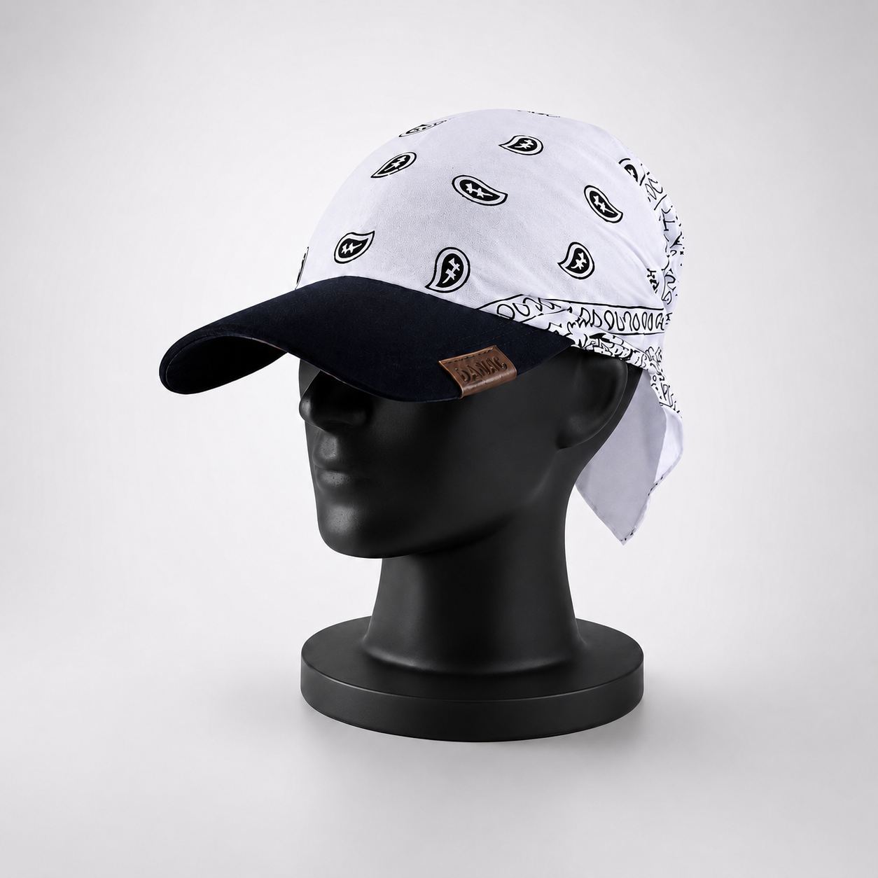 Danac Bandana Cap for Men - White & Black Combo | Cotton Streetwear