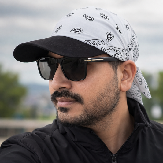 Danac Premium Cotton Bandana Cap - White