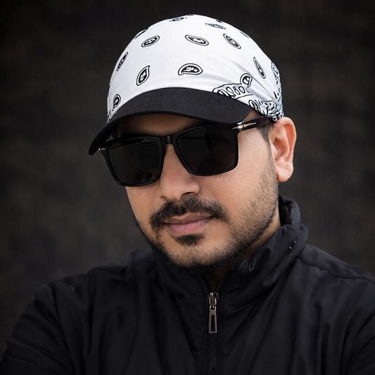 Danac Premium Cotton Bandana Cap - White